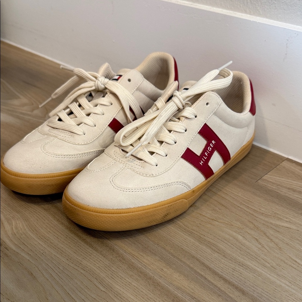 Cream and Red womens TH Sneakers
